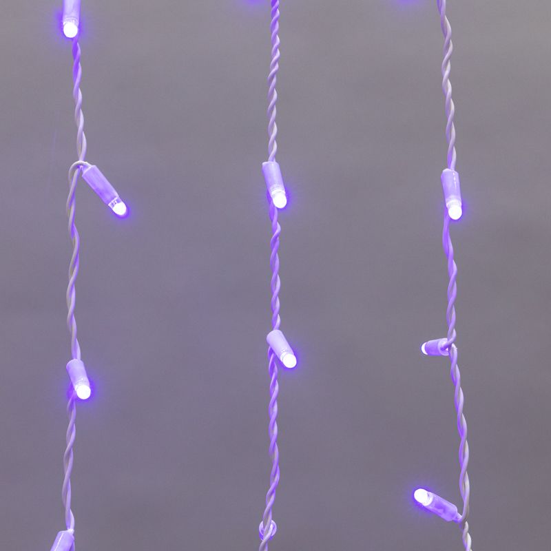 Гирлянда светодиодная Бахрома (Айсикл), 4,8х0,6м, 176 LED СИНИЙ, белый ПВХ, IP65, постоянное свечение, 230В NEON-NIGHT (шнур питания в комплекте)
