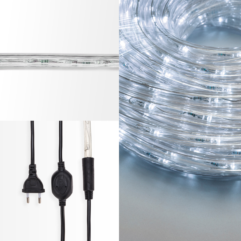 Дюралайт LED, фиксинг (2W), 24 LED/м, белый, 25 м