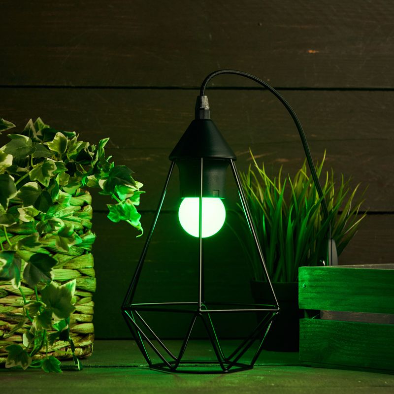 Лампа шар e27 5 LED Ø45мм - зеленая