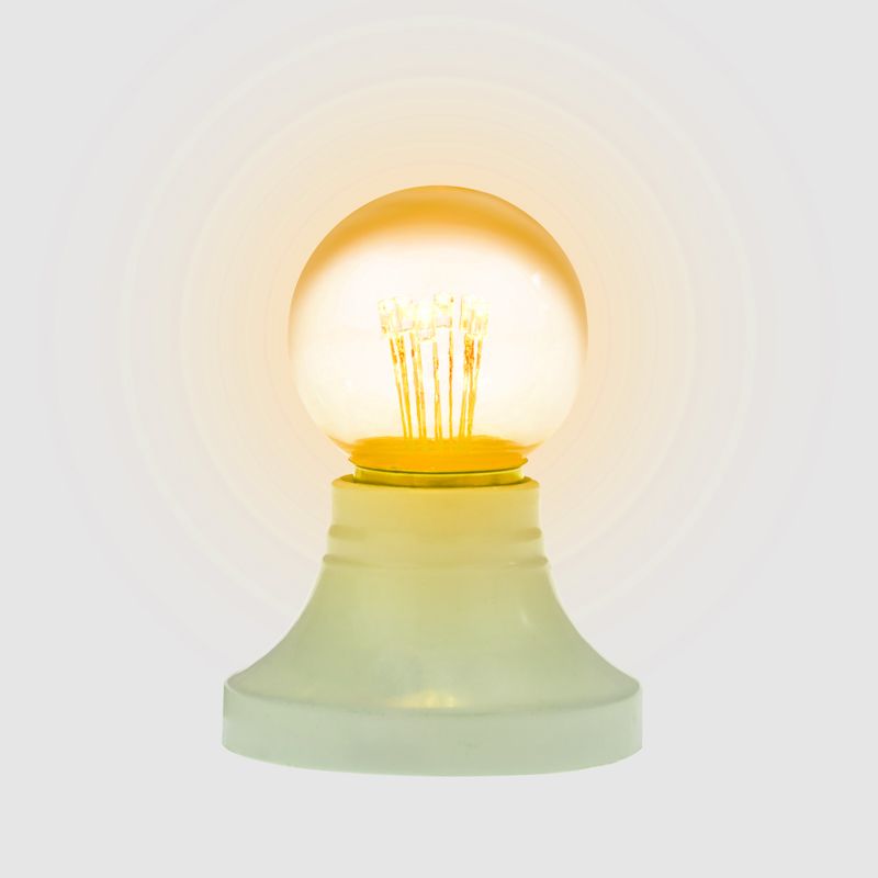 Лампа шар Е27 6 LED Ø45мм - желтая, прозрачная колба, эффект лампы накаливания