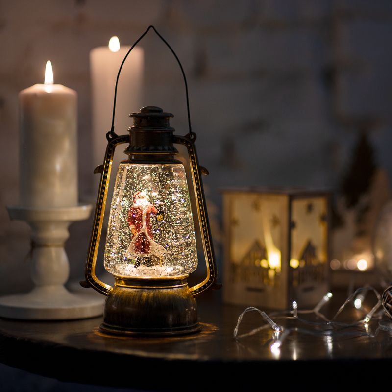 Декоративный LED-фонарь с эффектом снегопада и подсветкой Санта-Клаус USB, теплое белое свечение NEON-NIGHT