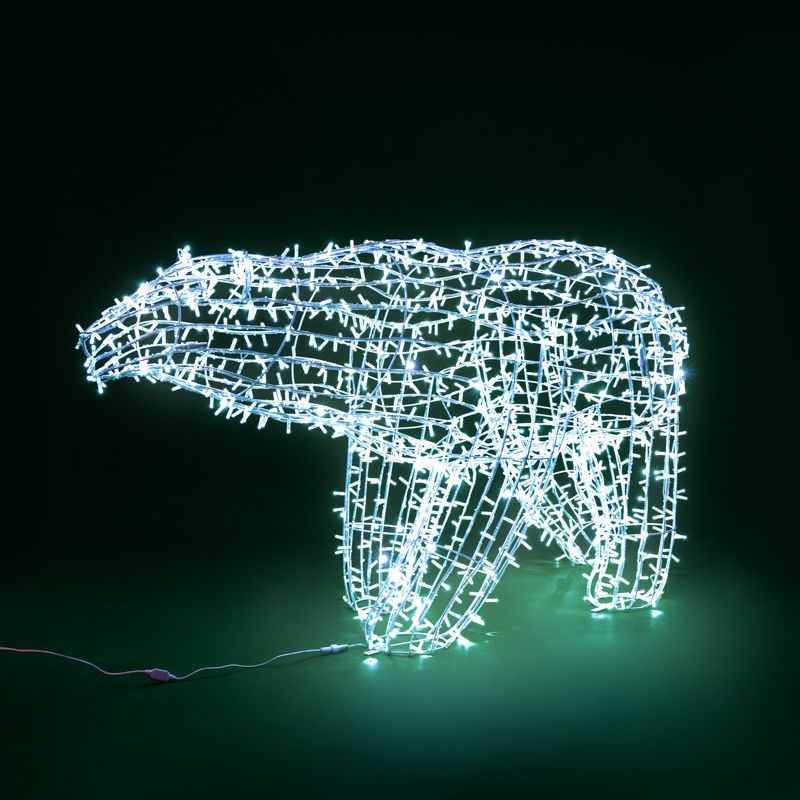 Фигура объемная Полярный медведь 210х110 см, 1500 LED, IP65, цвет свечения белый NEON-NIGHT