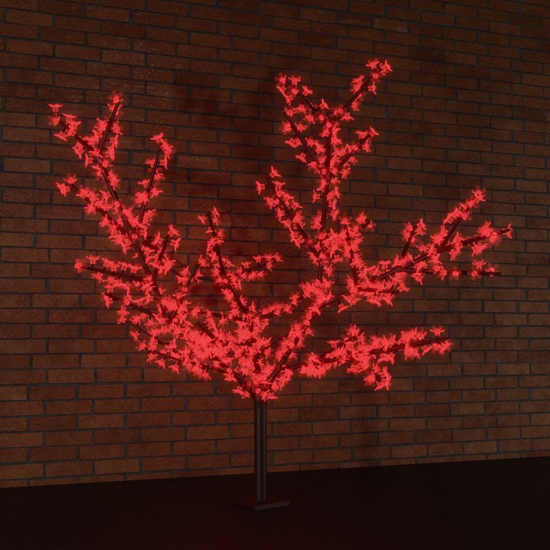 Светодиодное дерево Сакура, высота 2,4 м, диаметр кроны 1,7м, красные диоды, IP65, понижающий трансформатор в комплекте, NEON-NIGHT