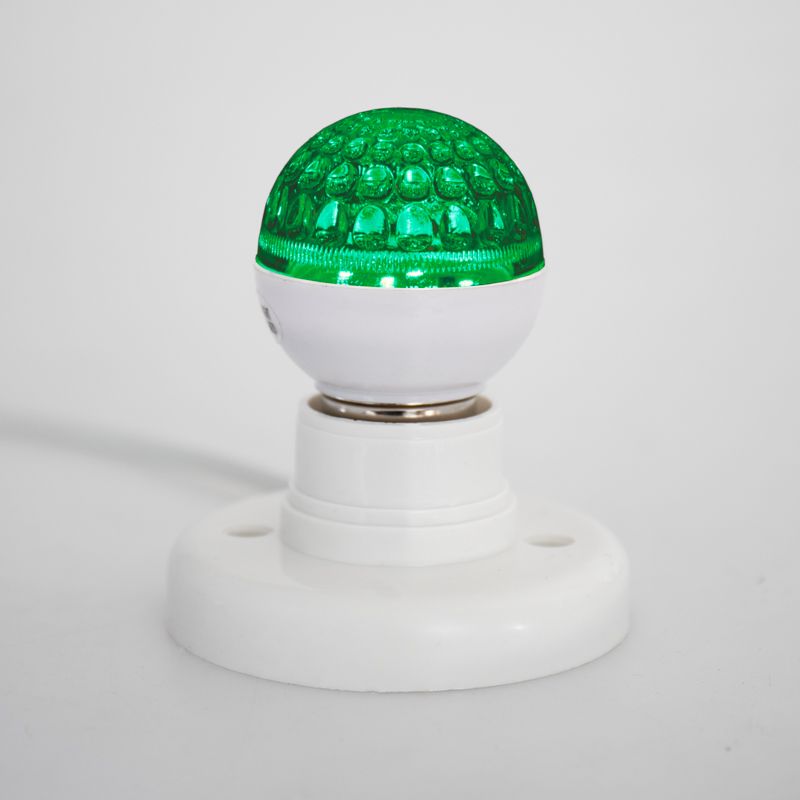 Лампа шар Е27 10 LED Ø50мм зеленая 24В (постоянное напряжение)
