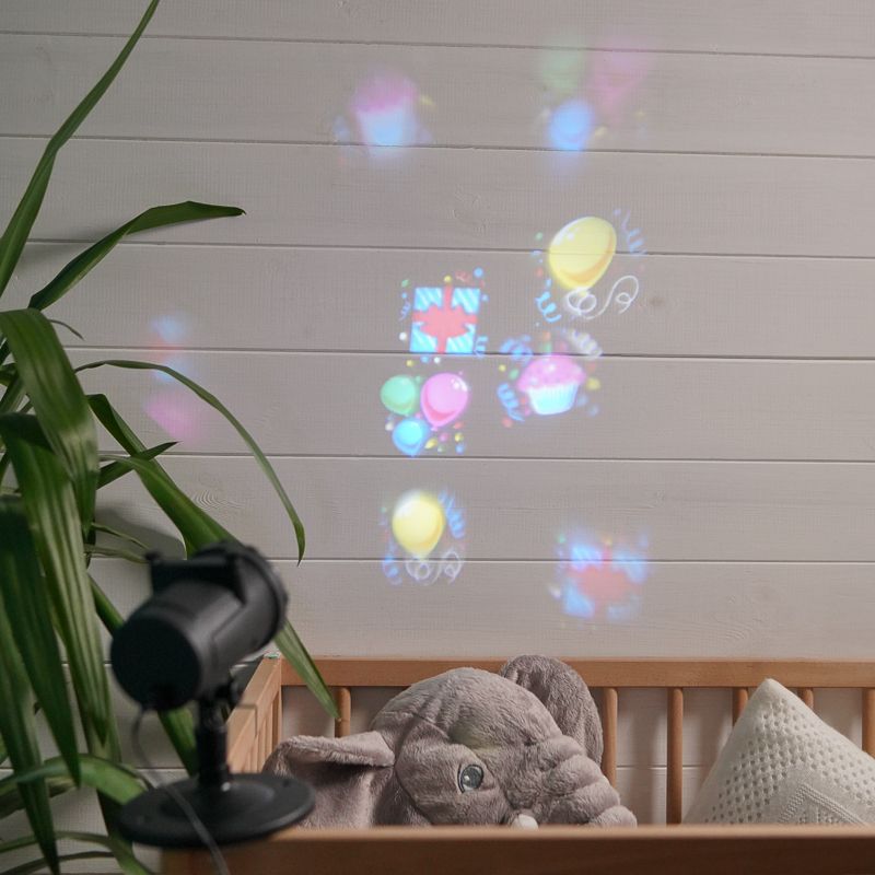 LED проектор, 12 сменных слайдов, цвет RGBW, 12В