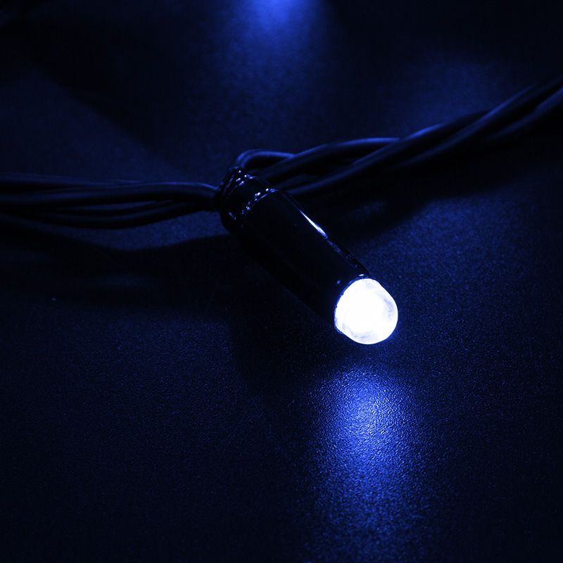 Гирлянда светодиодная Нить 10м 100 LED СИНИЙ черный ПВХ IP65 постоянное свечение 230В соединяется NEON-NIGHT нужен шнур 303-500