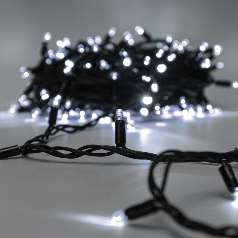 Гирлянда светодиодная Нить 20м 200 LED БЕЛЫЙ черный каучук IP67 эффект мерцания 230В соединяется NEON-NIGHT нужен шнур 315-000