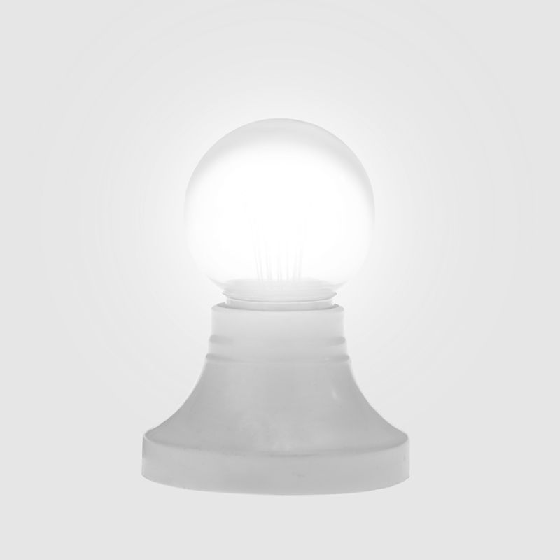 Лампа шар Е27 6 LED Ø45мм - белая, прозрачная колба, эффект лампы накаливания