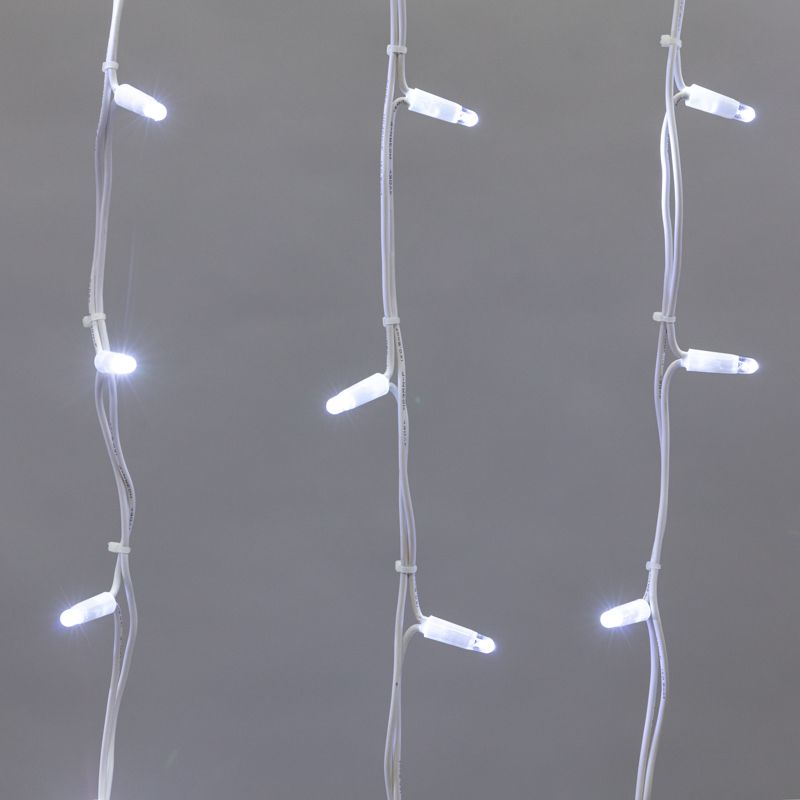 Гирлянда светодиодная Бахрома (Айсикл), 5,6x0,9м, 240 LED БЕЛЫЙ, белый КАУЧУК 3,3мм, IP67, постоянное свечение, 230В NEON-NIGHT (нужен шнур питания 315-001)