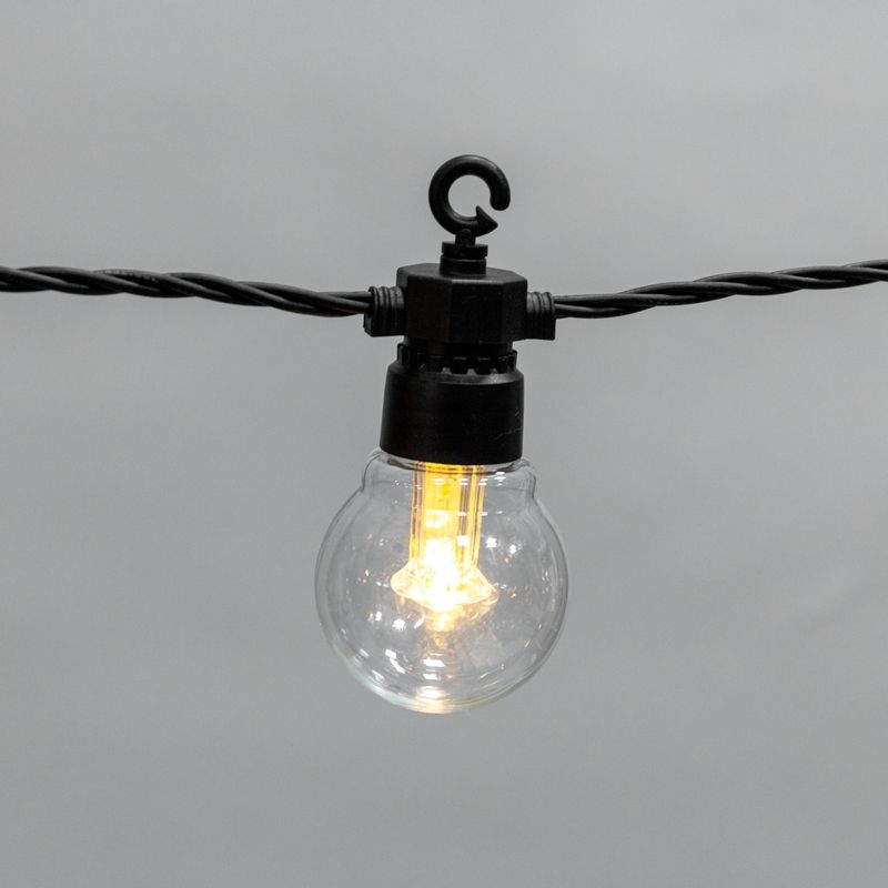 Уличная гирлянда Лофт 10м, черный каучук, 20 прозрачных ламп, теплый белый, влагостойкая IP65