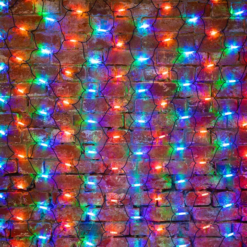Гирлянда светодиодная Сеть 2x3м 432 LED МУЛЬТИ черный каучук IP67 постоянное свечение 230В блок в комплекте NEON-NIGHT