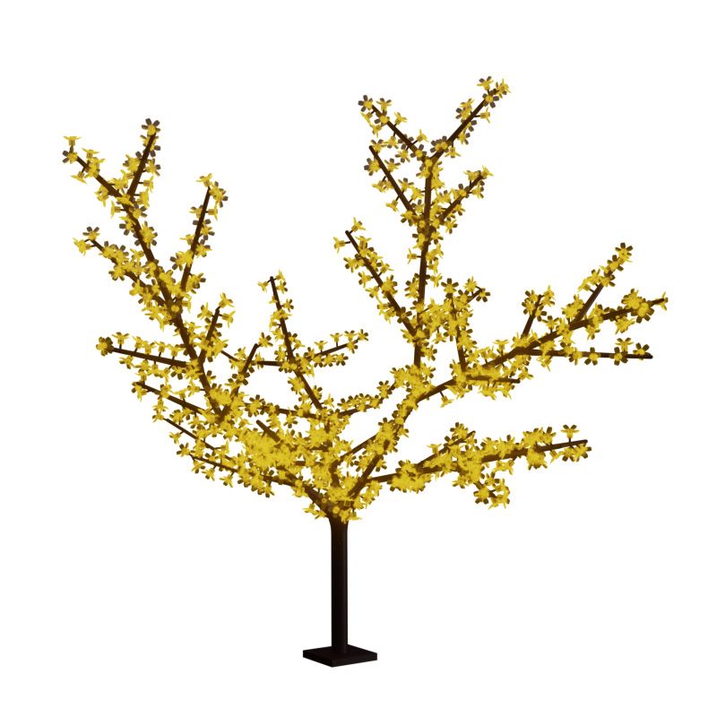 Светодиодное дерево Сакура высота 1,5м, диаметр кроны 1,8м, желтые светодиоды, IP 65, понижающий трансформатор в комплекте NEON-NIGHT