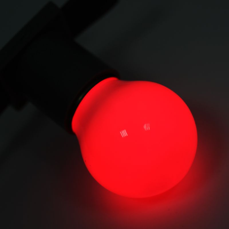 Лампа шар e27 5 LED Ø45мм - красная