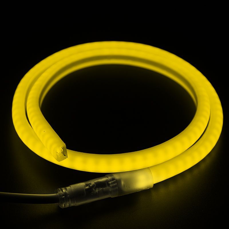 Гибкий Неон LED SMD 12х12 мм, форма - D, жёлтый, 120 LED/м, бухта 100м