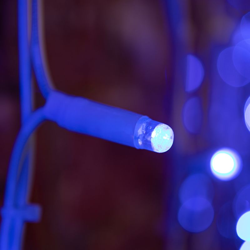 Гирлянда светодиодная Занавес 2х1,5м 360 LED СИНИЙ белый КАУЧУК IP67 постоянное свечение 230В соединяется NEON-NIGHT шнур в комплекте