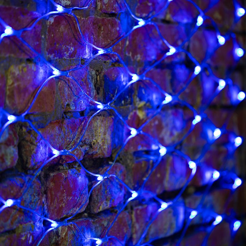 Гирлянда Сеть 2х1,5м, свечение с динамикой, прозрачный ПВХ, 288 LED, 230 В, цвет: Синий (шнур питания в комплекте)