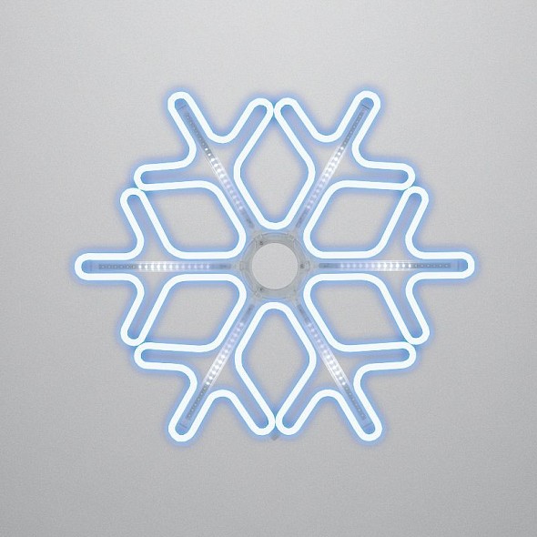 Фигура Снежинка из гибкого неона с эффектом тающих сосулек, 60х60 см, цвет свечения синий/белый NEON-NIGHT