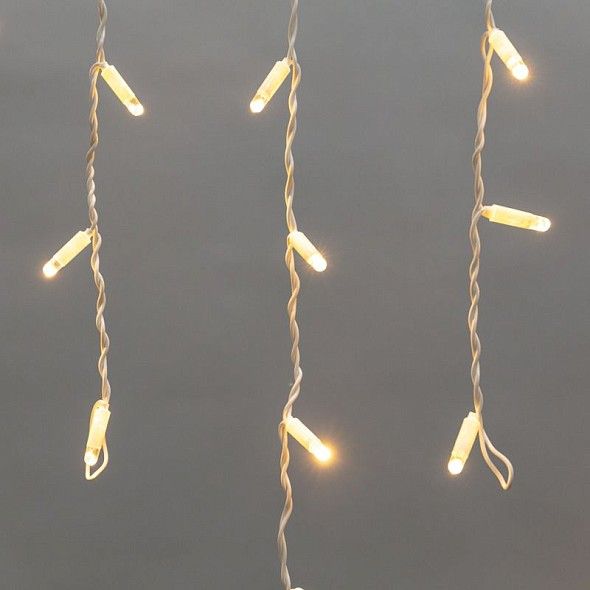 Гирлянда светодиодная Бахрома (Айсикл) 4,8х0,6м 152 LED ТЕПЛЫЙ БЕЛЫЙ белый ПВХ IP65 постоянное свечение 230В нужен блок 303-500-1 NEON-NIGHT