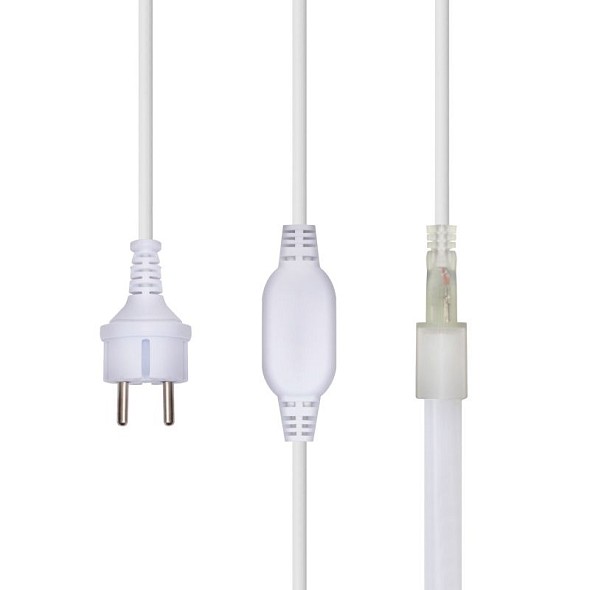 Гибкий неон 15х26мм односторонний 120 LED/м ТЕПЛЫЙ БЕЛЫЙ 230В бухта 50м (c комплектом подключения) NEON-NIGHT