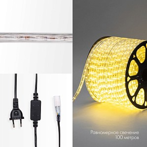 Дюралайт LED двухжильный 230В 13мм 36 LED/м ТЕПЛЫЙ БЕЛЫЙ постоянное свечение модуль 1м бухта 100м NEON-NIGHT