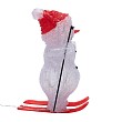 Акриловая светодиодная фигура Снеговик на лыжах 16х20х29 см, 30 светодиодов, батарейки 3хАА (не входят в комплект) NEON-NIGHT