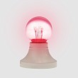 Лампа шар Е27 6 LED Ø45мм - красная, прозрачная колба, эффект лампы накаливания