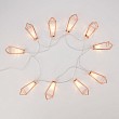 Гирлянда светодиодная Кристаллы бронзовые 10 LED, 1,5 м, прозрачный ПВХ, теплый белый свет свечения, 2 х АА (батарейки не в комплекте) NEON-NIGHT