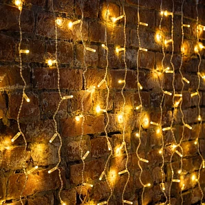 Гирлянда светодиодная Занавес 2х6м 768 LED ТЕПЛЫЙ БЕЛЫЙ прозрачный ПВХ IP65 постоянное свечение 230В нужен блок 303-500-1 NEON-NIGHT