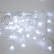 Гирлянда Бахрома (Айсикл), 1,8х0,5м, 48 LED БЕЛЫЕ, прозрачный ПВХ, IP20, свечение с динамикой, 230В, не соединяется