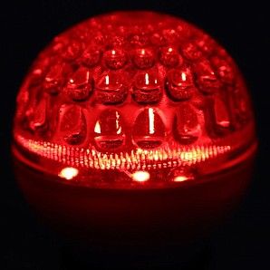 Лампа шар e27 10 LED Ø50мм красная 24В (постоянное напряжение)