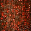 Гирлянда светодиодная Занавес 2х1,5м 192 LED КРАСНЫЙ прозрачный ПВХ IP65 постоянное свечение 230В блок в комплекте NEON-NIGHT