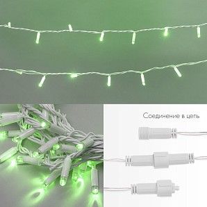 Гирлянда светодиодная Нить 10м 100 LED ЗЕЛЕНЫЙ белый ПВХ IP65 эффект мерцания 24В соединяется NEON-NIGHT нужен трансформатор 531-100/531-311/531-312