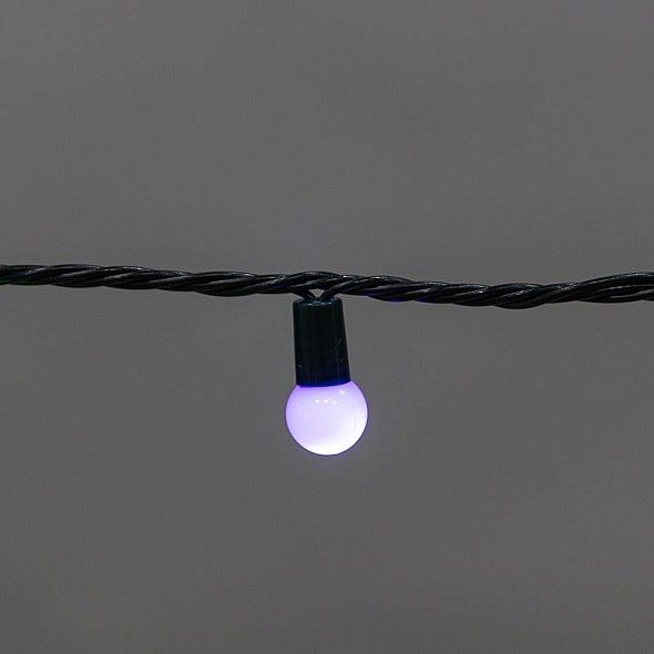 Гирлянда Мультишарики 20м, 200LED, диаметр 15мм, IP44, зеленый провод, свечение мульти (RG/RB), мигание, 230В NEON-NIGHT