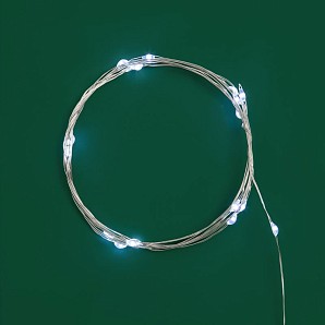 Гирлянда светодиодная Роса 2м, 20LED, БЕЛЫЙ, IP20, тонкий батарейный блок, 2хCR2032 в комплекте NEON-NIGHT