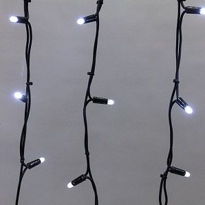 Гирлянда светодиодная Бахрома (Айсикл) 4,0х0,6м 128 LED БЕЛЫЙ черный каучук 3,3мм IP67 постоянное свечение 230В нужен блок 315-000 NEON-NIGHT