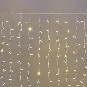 Гирлянда светодиодная Занавес 2х1,5м 300 LED ТЕПЛЫЙ БЕЛЫЙ белый ПВХ IP65 постоянное свечение 230В нужен блок 303-500-1 NEON-NIGHT