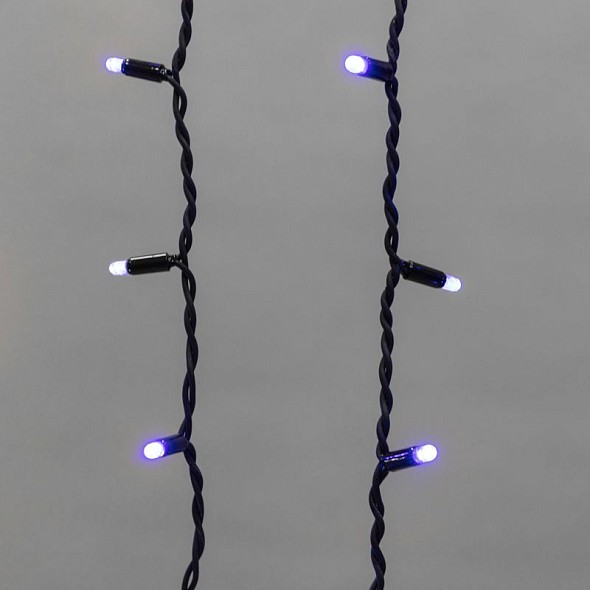 Гирлянда светодиодная Бахрома (Айсикл) 5,6x0,9м 240 LED СИНИЙ черный каучук 2,3мм IP67 эффект мерцания 230В нужен блок 315-000 NEON-NIGHT