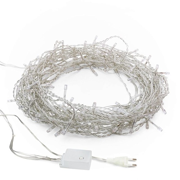 Гирлянда Твинкл-Лайт 10 м, прозрачный ПВХ, 80 LED, белое свечение NEON-NIGHT