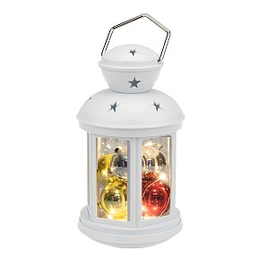 Декоративный фонарь с шариками 12х12х20,6 см, белый корпус, теплый белый цвет свечения NEON-NIGHT