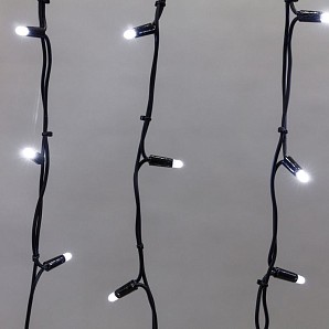 Гирлянда светодиодная Бахрома (Айсикл) 4,0х0,6м 128 LED БЕЛЫЙ черный каучук 3,3мм IP67 постоянное свечение 230В нужен блок 315-000 NEON-NIGHT