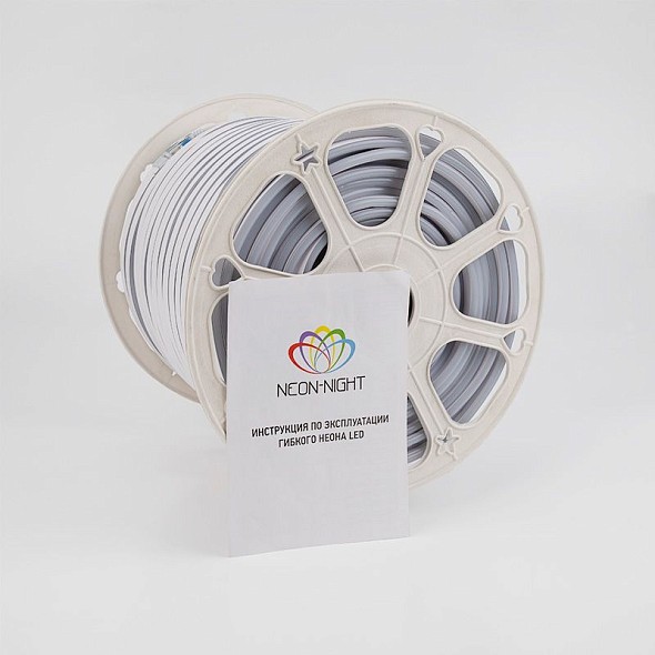Гибкий неон 8х16мм двухсторонний 120 LED/м КРАСНЫЙ 230В бухта 100м (с комплектом подключения) NEON-NIGHT