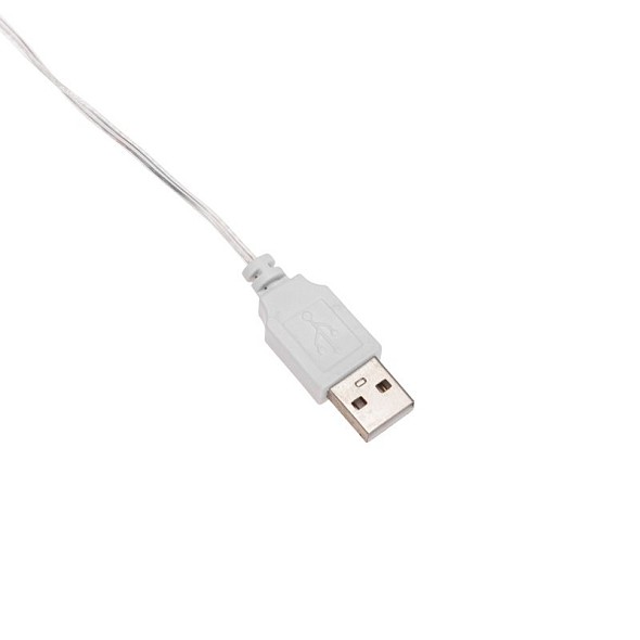 Тайские фонарики Вельвет 3,5 м, 20 LED, прозрачный ПВХ, теплый белый, питание USB NEON-NIGHT
