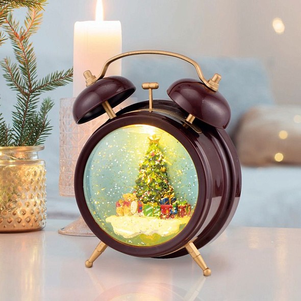 Декоративный светильник Часы с эффектом снегопада NEON-NIGHT