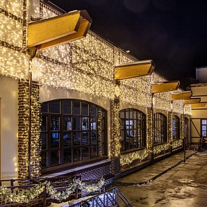 Гирлянда светодиодная Занавес 2х3м 600 LED ТЕПЛЫЙ БЕЛЫЙ белый ПВХ IP65 эффект мерцания 230В нужен блок 303-500-1
