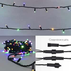 Гирлянда светодиодная Нить 12м 120 LED МУЛЬТИКОЛОР черный каучук IP67 постоянное свечение 230В соединяется нужен блок 315-000 NEON-NIGHT