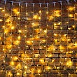 Гирлянда светодиодная Занавес 2х3м 600 LED ТЕПЛЫЙ БЕЛЫЙ прозрачный ПВХ IP65 эффект мерцания 230В нужен блок 303-500-1