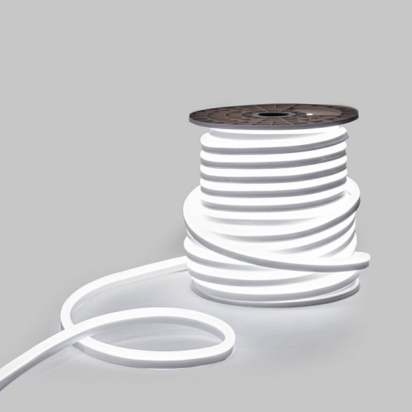 Гибкий неон 15х26мм односторонний 120 LED/м БЕЛЫЙ 230В бухта 50м (c комплектом подключения) NEON-NIGHT
