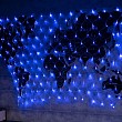Гирлянда сеть 1,8х1,5м, прозрачный ПВХ, 180 LED, Синий
