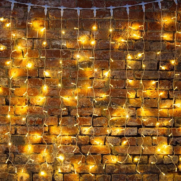 Гирлянда светодиодная Занавес 2х3м 448 LED ТЕПЛЫЙ БЕЛЫЙ прозрачный ПВХ IP65 постоянное свечение 230В нужен блок 303-500-1 NEON-NIGHT