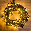 Гирлянда Нить управляемая 10м 100 LED ЗОЛОТОЙ черный ПВХ IP65 свечение с динамикой 230В контроллер в комплекте NEON-NIGHT